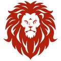 Lion Head Red Logo Design Vector Illustration Mascot Royalty Free Stock Photo