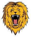 Lion head roar cartoon design illustration