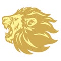 Lion Head Roar Gold Golden Logo Vector Mascot Design Royalty Free Stock Photo