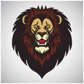 Lion Head Roar Mascot Logo Design Vector Cartoon Illustration Royalty Free Stock Photo