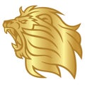 Lion Head Roaring Gold Golden Logo Design Vector Template Royalty Free Stock Photo
