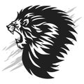 Lion Head Roaring Logo Esport Mascot Vector Cartoon Design