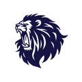 Lion Head Roaring Logo Vector Icon