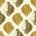 Lion head seamless pattern Royalty Free Stock Photo