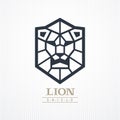 Lion head shield logo