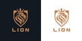 Lion king head shield logo