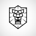 Lion head shield logo Royalty Free Stock Photo