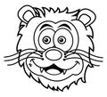 Lion head smiling for coloring