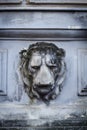 Lion head stone carved ornament