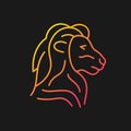 Lion head symbol gradient vector icon for dark theme Royalty Free Stock Photo