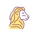 Lion head symbol RGB color icon Royalty Free Stock Photo