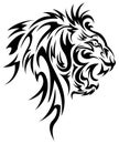 Lion head tattoo vector design.