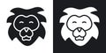Lion head thin line vector icon set Royalty Free Stock Photo