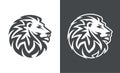 Lion head vector logo design, abstract tiger logo