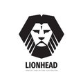 Lion head - vector logo template creative illustration. Animal wild cat face graphic icon sign. Pride, strong, power concept symbo Royalty Free Stock Photo