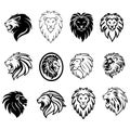 lion head vector set collection Royalty Free Stock Photo