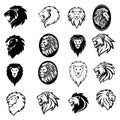 lion head vector set collection Royalty Free Stock Photo