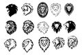 lion head vector set collection Royalty Free Stock Photo