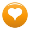 Lion Heart icon vector orange
