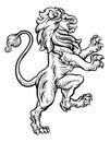 Lion Heraldic Style Drawing Royalty Free Stock Photo