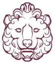 Lion. Heraldry. Graphic image of a lion`s head Royalty Free Stock Photo