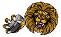 Lion Ice Hockey Player Cartoon Sports Mascot