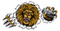 Lion Ice Hockey Player Cartoon Sports Mascot