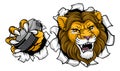 Lion Ice Hockey Team Sports Animal Cartoon Mascot