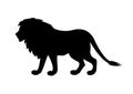 Male lion black silhouette icon vector Royalty Free Stock Photo