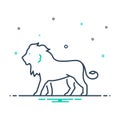 Mix icon for Lion, king of the forest and carnivorous