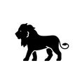 Black solid icon for Lion, king of the forest and animal
