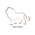 Lion icon on white background