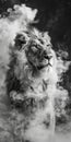 A lion, ideal for dreamscape portraiture with a gigantic scale. Perfect as wallpaper or wall poster background for design