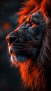 A lion, ideal for dreamscape portraiture with a gigantic scale. Perfect as wallpaper or wall poster background for design