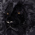 Lion illustration in dark colors