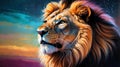 lion illustration highquality image and aes ai generated Royalty Free Stock Photo