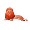 Lion isolated on white background. Illustration with gradient