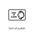 Lion of Judah icon. Trendy modern flat linear vector Lion of Judah icon on white background from thin line Religion collection Royalty Free Stock Photo