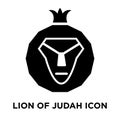 Lion of Judah icon vector isolated on white background, logo con