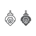Lion of judah line and glyph icon, religion and animal, lion head sign, vector graphics, a linear pattern on a white Royalty Free Stock Photo