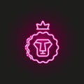 Lion of Judah neon style icon. Simple thin line, outline of judaism icons for ui and ux, website or mobile application