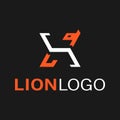 Lion jungle animal logo design, vector illustration