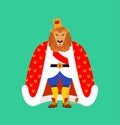 Lion is king of animals. Leo in crown Royalty Free Stock Photo