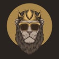 Lion king crown head vector illustration Royalty Free Stock Photo