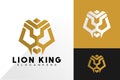 Lion king crown logo design inspiration Royalty Free Stock Photo