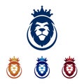 Lion King Crown Logo Symbol Template Royalty Free Stock Photo