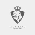 lion king crown logo template design for brand or company and other Royalty Free Stock Photo