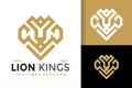 Lion King Crown logo vector icon illustration Royalty Free Stock Photo