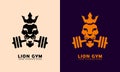 lion king gym face icon vector logo Royalty Free Stock Photo