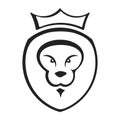 Lion king icon in flat style and geometric forms.